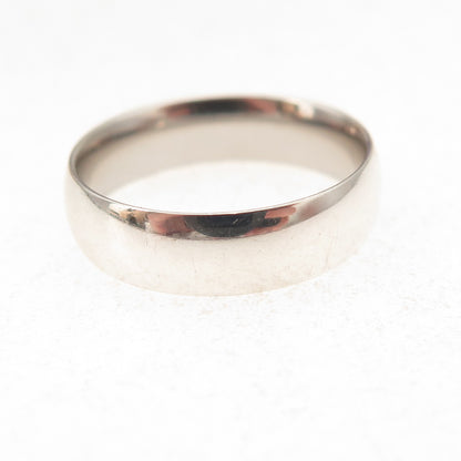 925 Sterling Silver Vintage Classic Wedding Band Ring Size 6.25