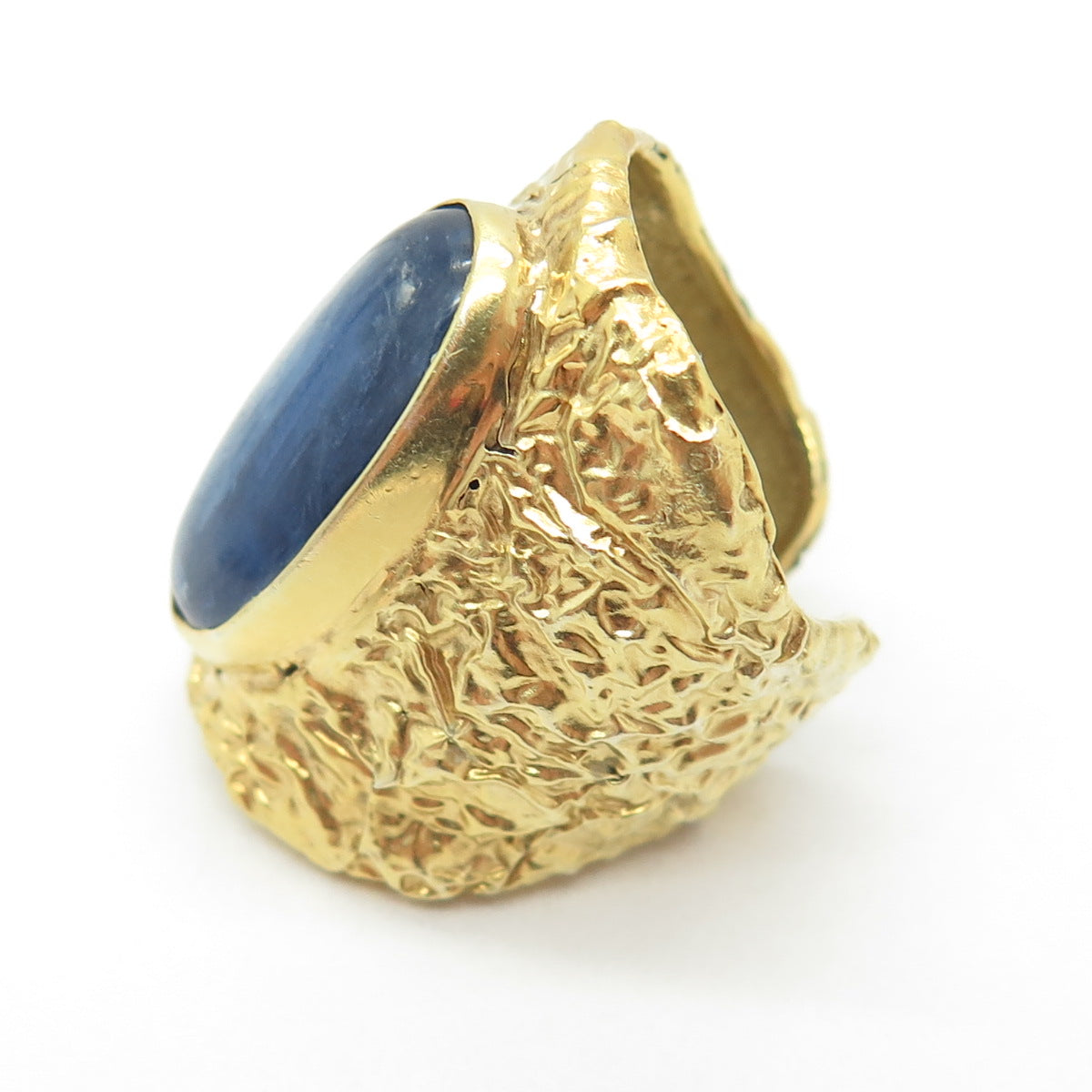 ADAMI & MARTUCCI 925 Sterling Gold Plated Vintage Kyanite Adjustable Ring Size 8