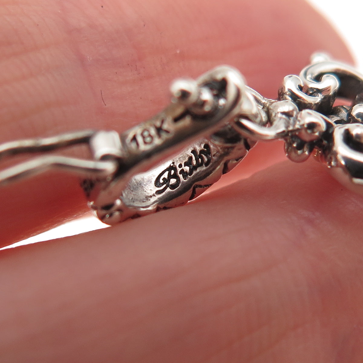 Barbara Bixby 925 Sterling Silver 18K Gold Floral Key Charm Pendant
