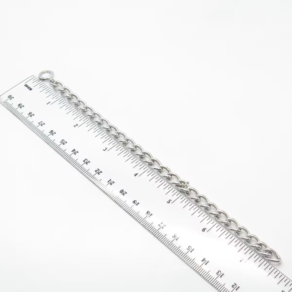 925 Sterling Silver Vintage Cable Link Bracelet 7"