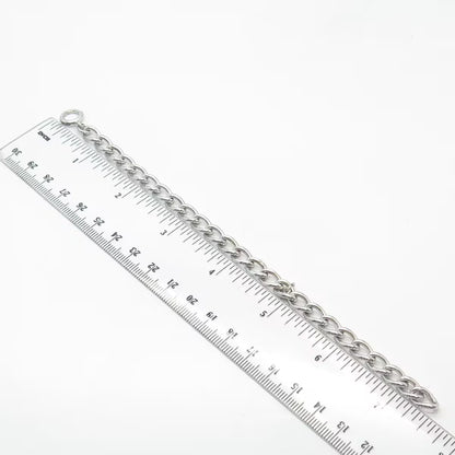 925 Sterling Silver Vintage Cable Link Bracelet 7"