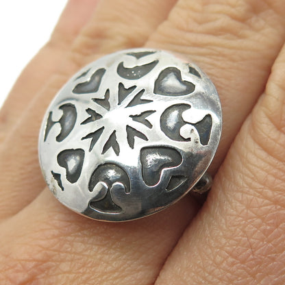 925 Sterling Silver Vintage Spades Playing Cards Symbol Oxidized Ring Size 6