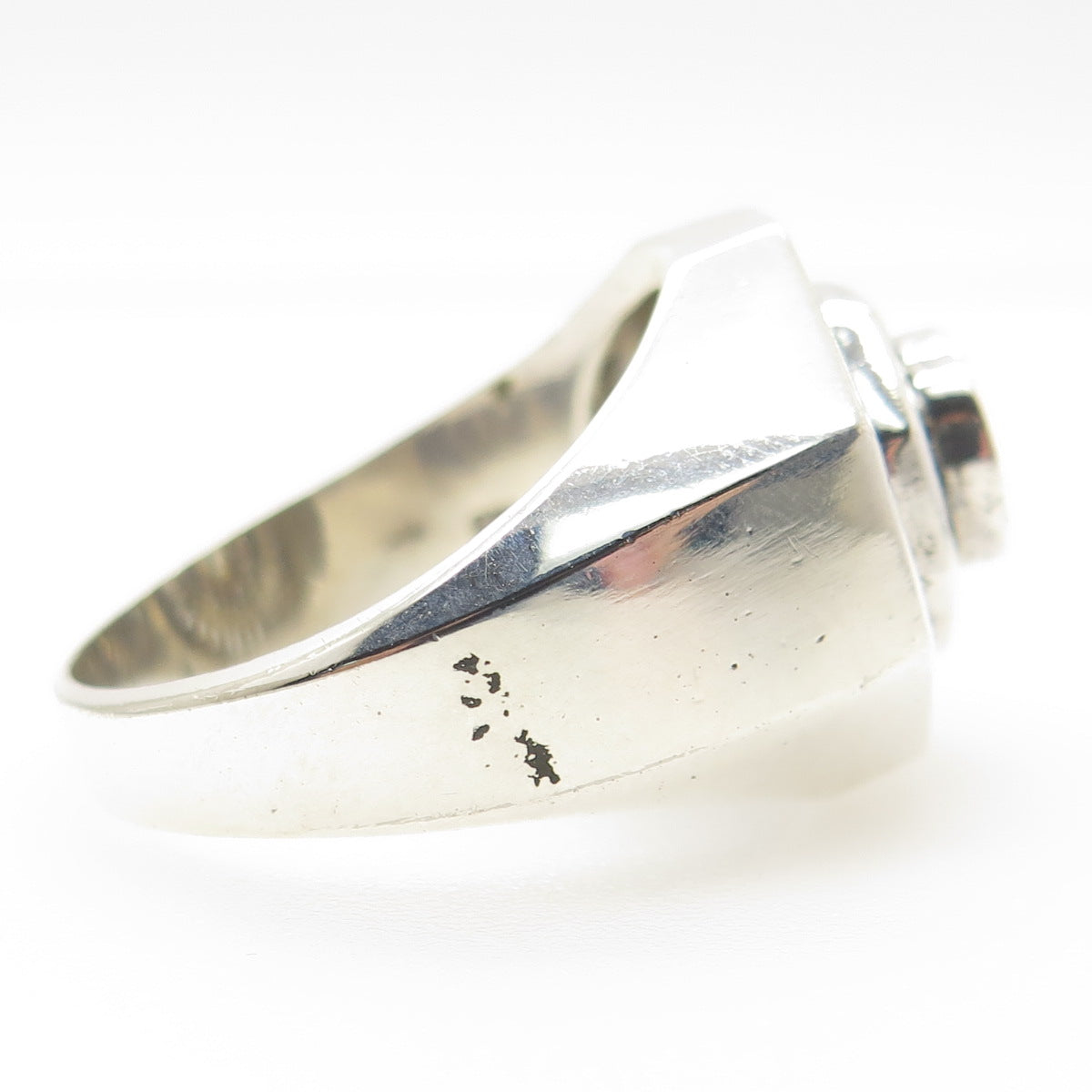 925 Sterling Silver Round & Tapered Baguette C Z Statement Ring Size 14.5