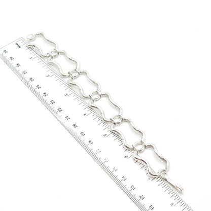 925 Sterling Silver Vintage Modernist Bracelet 8"