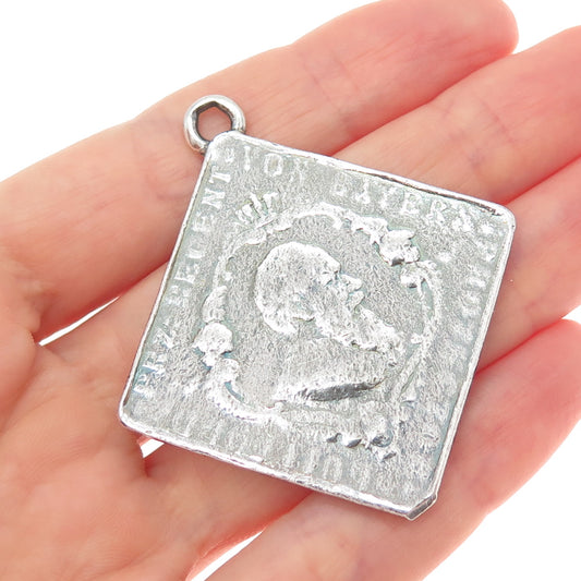 900 Coin Silver Antique Kingdom of Bavaria Luitpold 1886-1912 Medal Pendant