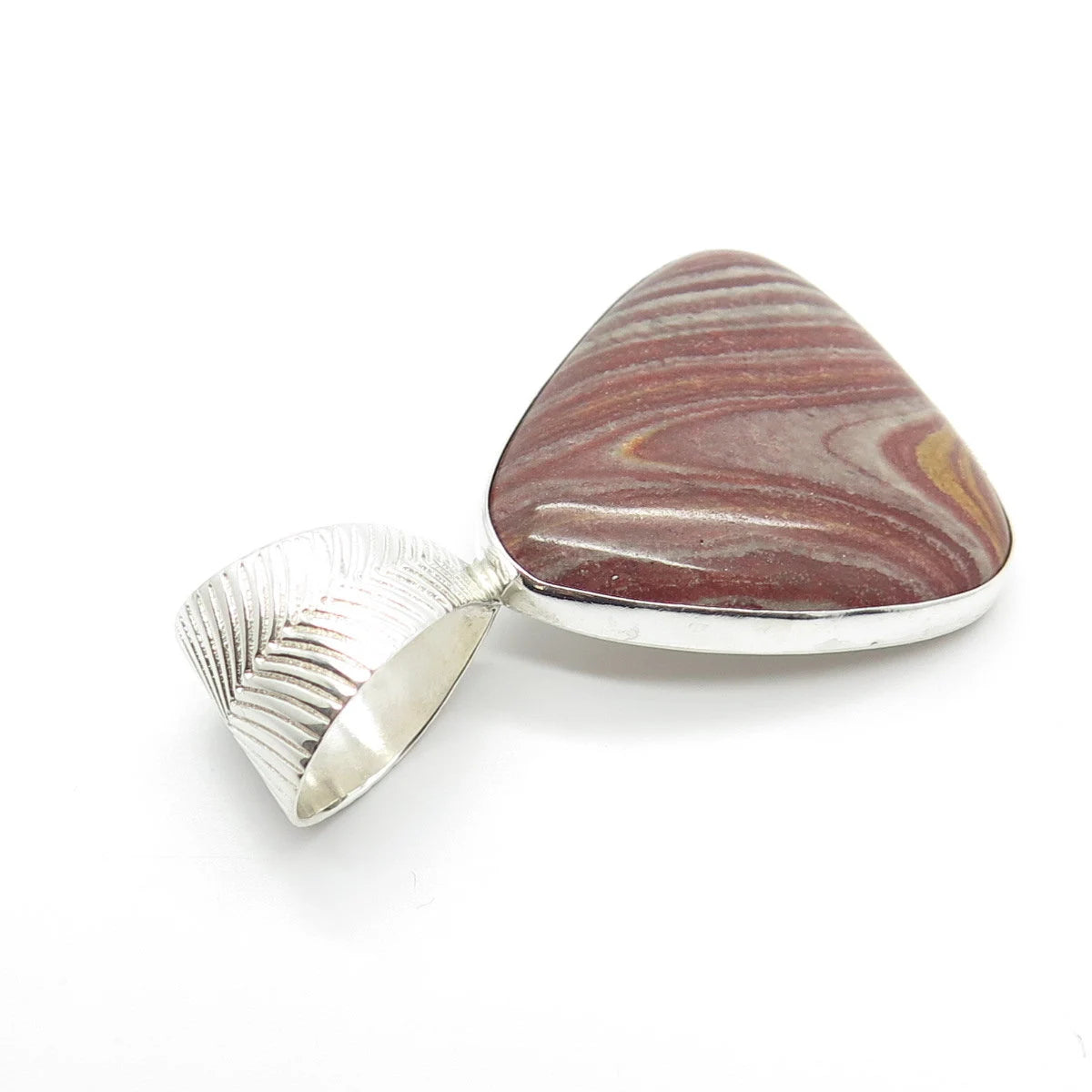 925 Sterling Silver Vintage Jay King Desert Rose Real Jasper Gemstone Pendant