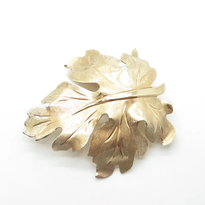 925 Sterling Silver Gold Plated Vintage Napier Oak Leaf Pin Brooch