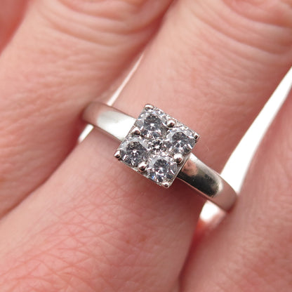 925 Sterling Silver Round-Cut C Z Promise Ring Size 7.75