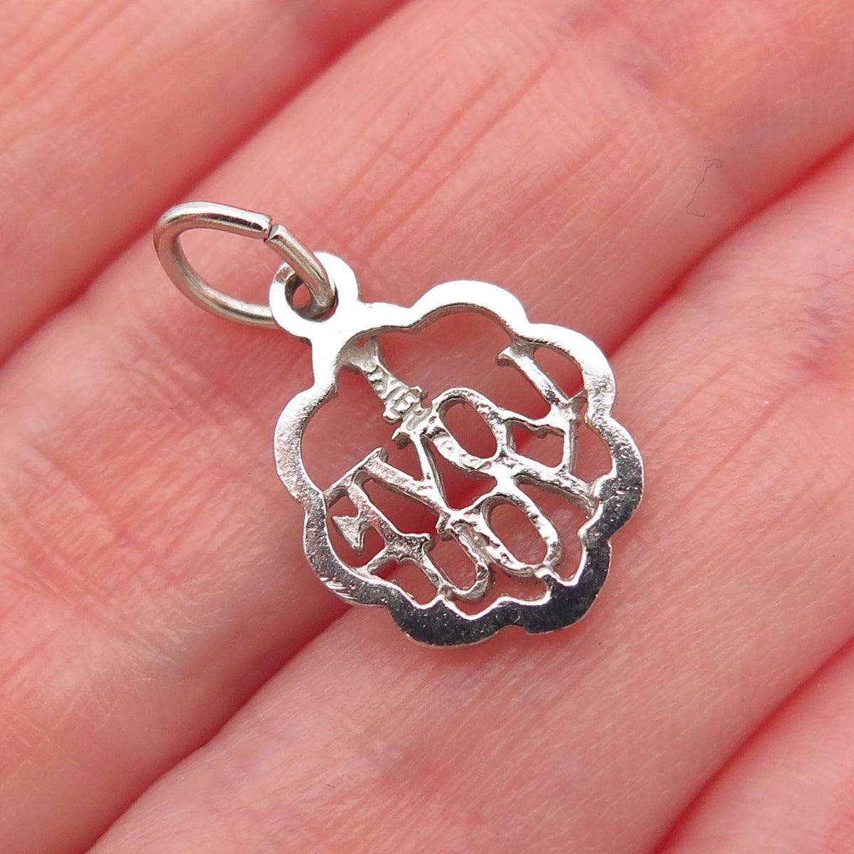 925 Sterling Silver Vintage I Love You Mini Charm Pendant