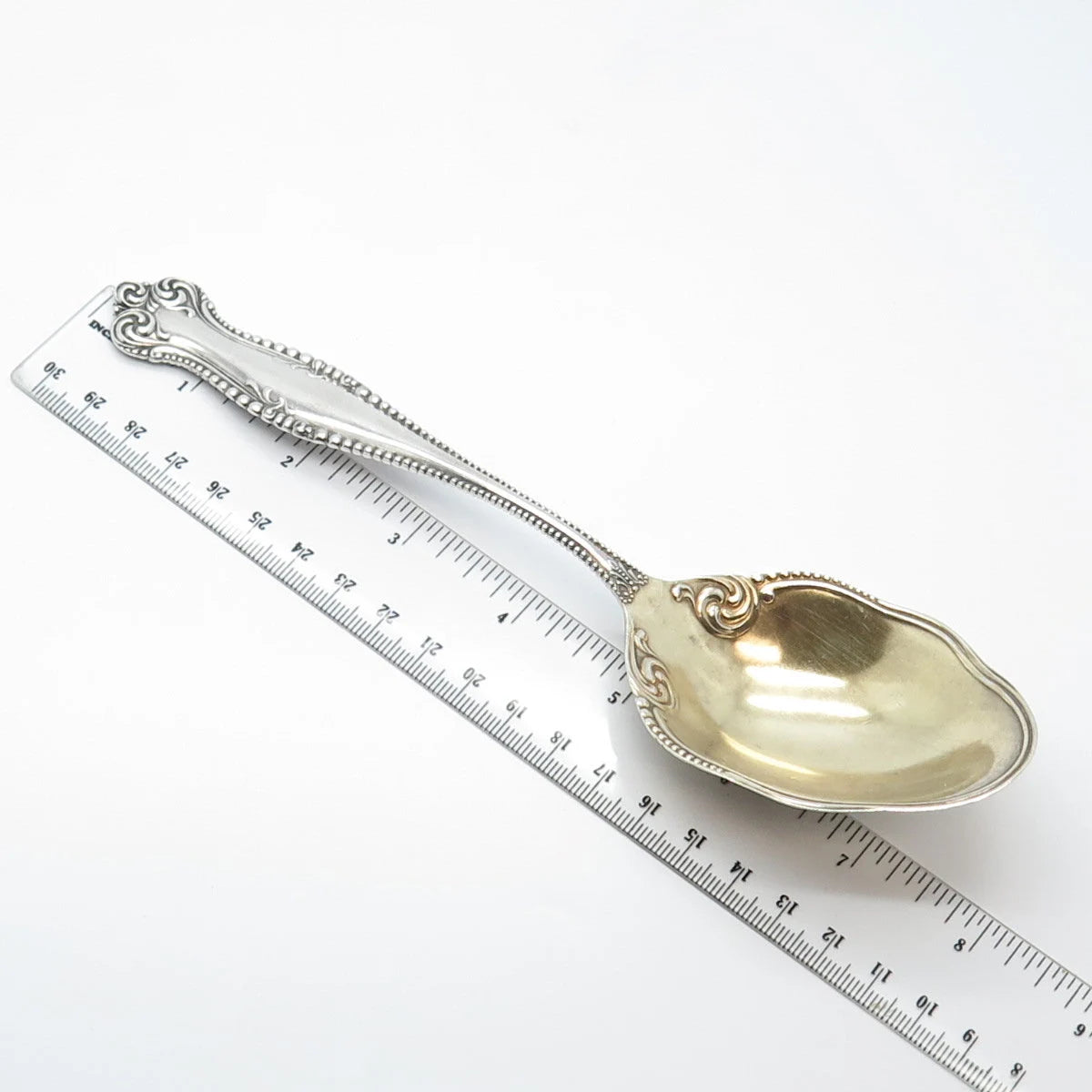 830S Silver 2-Tone Antique 1893 Towle Silver Canterbury Serving Spoon