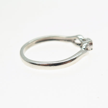 SUN 925 Sterling Silver Real Round-Cut Diamond Promise Ring Size 9.5