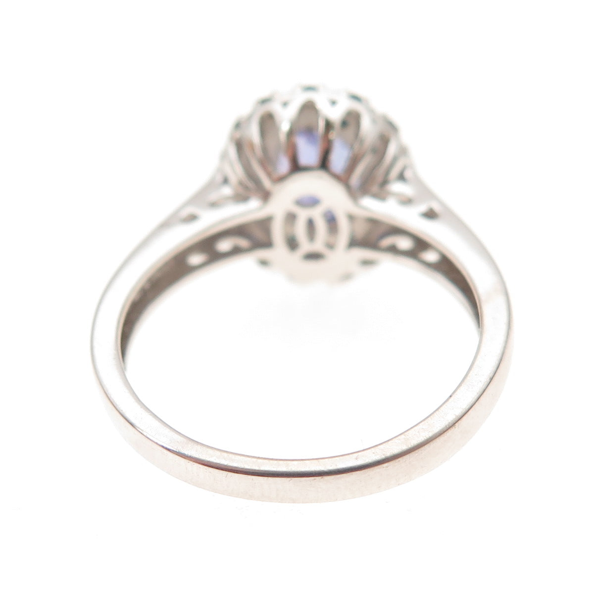 Sam 925 Sterling Silver Real Blue Diamond & Tanzanite Ring Size 8