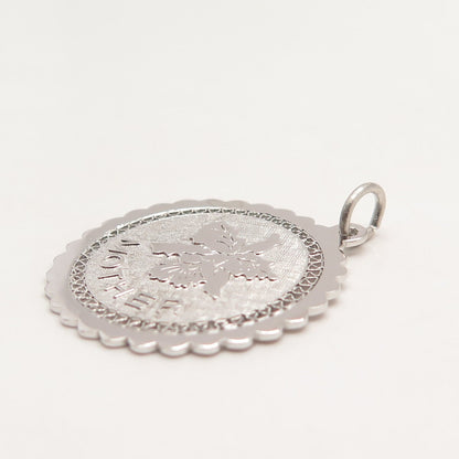 925 Sterling Silver Vintage "Mother" Ornate Charm Pendant