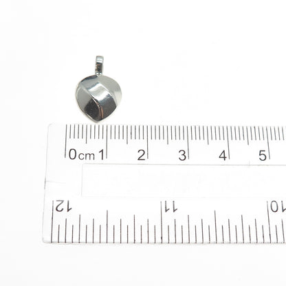 925 Sterling Silver Vintage Modernist Heart Minimalist Charm Pendant