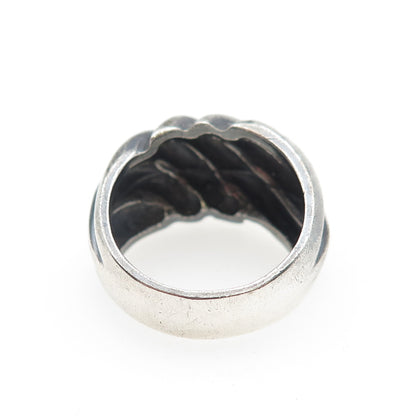 JOSEPH MASANIELLO 925 Sterling Silver Vintage Modernist Oxidized Ring Size 7.75
