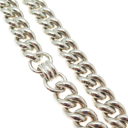 RALPH LAUREN 925 Sterling Silver Vintage Cuban Chain Toggle Clasp Necklace 16"