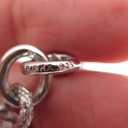 JUDITH RIPKA 925 Sterling Silver Round-Cut C Z Key Charm Bracelet 7.25"