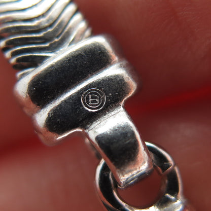 925 Sterling Silver Vintage Italy Herringbone Link Bracelet 6.75"