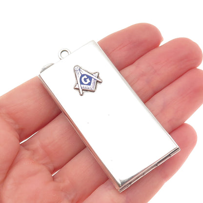 Watrous International Sterling Silver Antique Enamel Masonic Locket Case #514