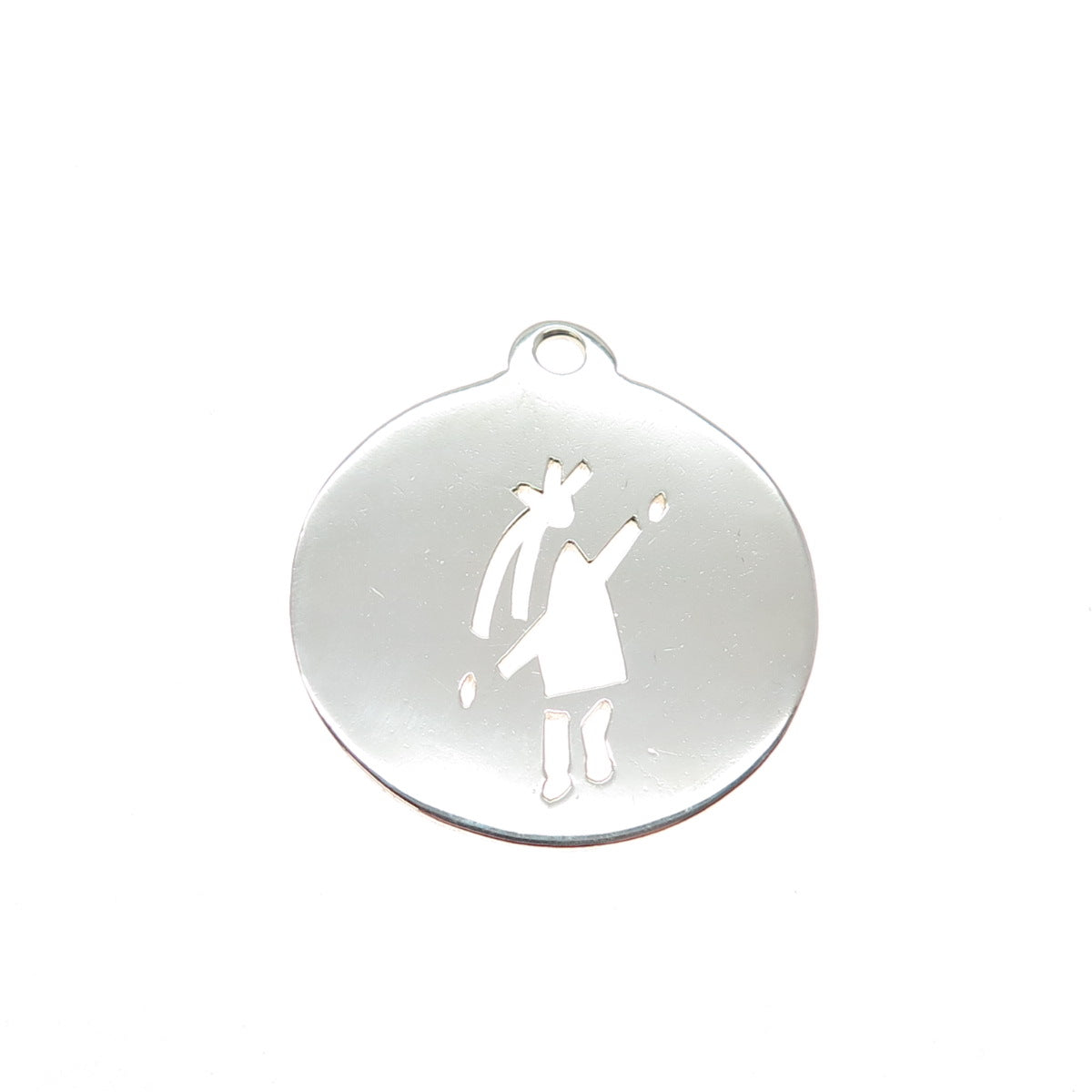 ANNI + CO. 925 Sterling Silver Vintage Mexico Modernist Girl Charm Pendant
