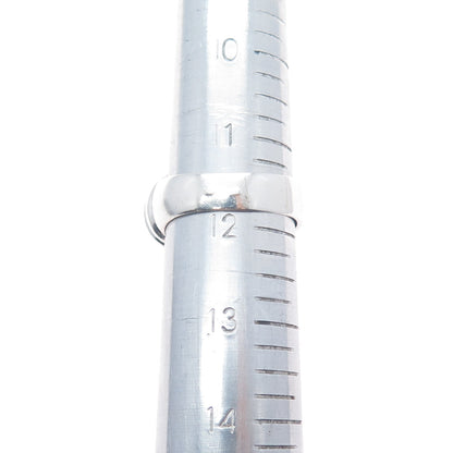 14K Gold 925 Sterling Silver Vintage Modernist Ribbed Oxidized Ring Size 11.75