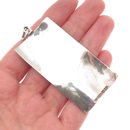 Kultateollisuus Ky 830H Silver Vintage 1969 Finland Modernist Oxidized Pendant