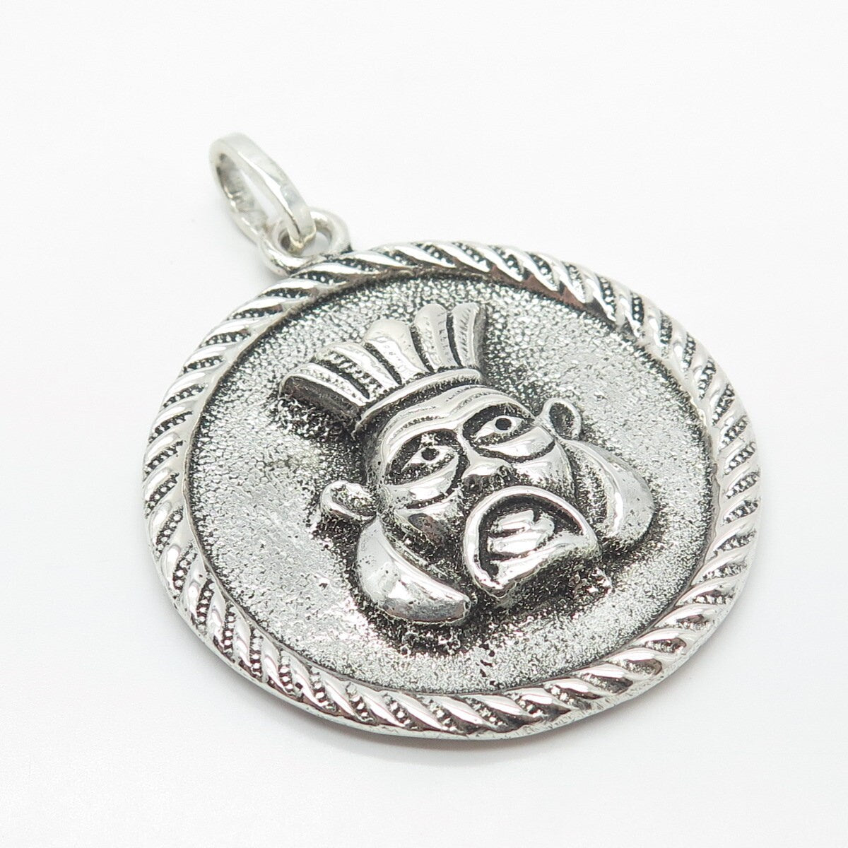 800 Silver Vintage Tribal Face Pendant
