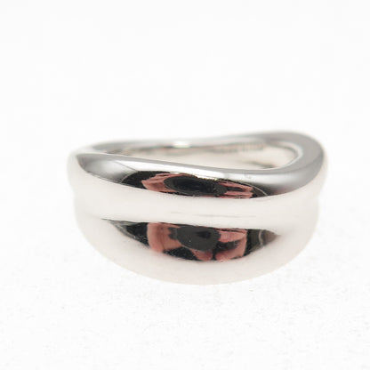 Judith Ripka 925 Sterling Silver Modernist Wavy Ring Size 6