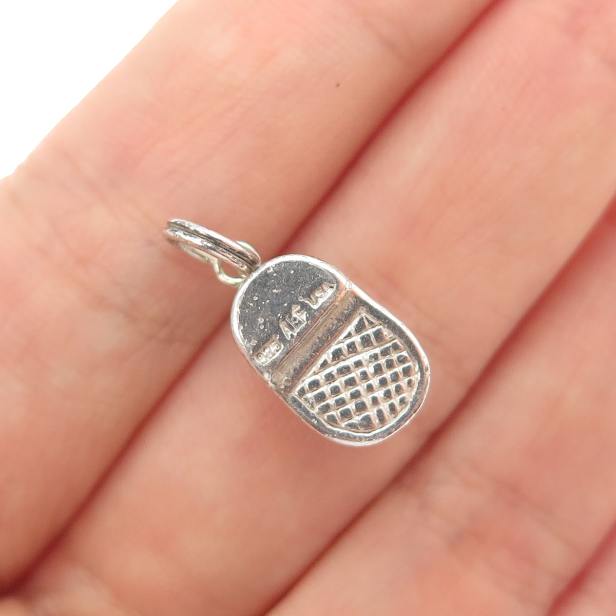 925 Sterling Silver Vintage ALF Baby Girl Shoe Minimalist 3D Charm Pendant