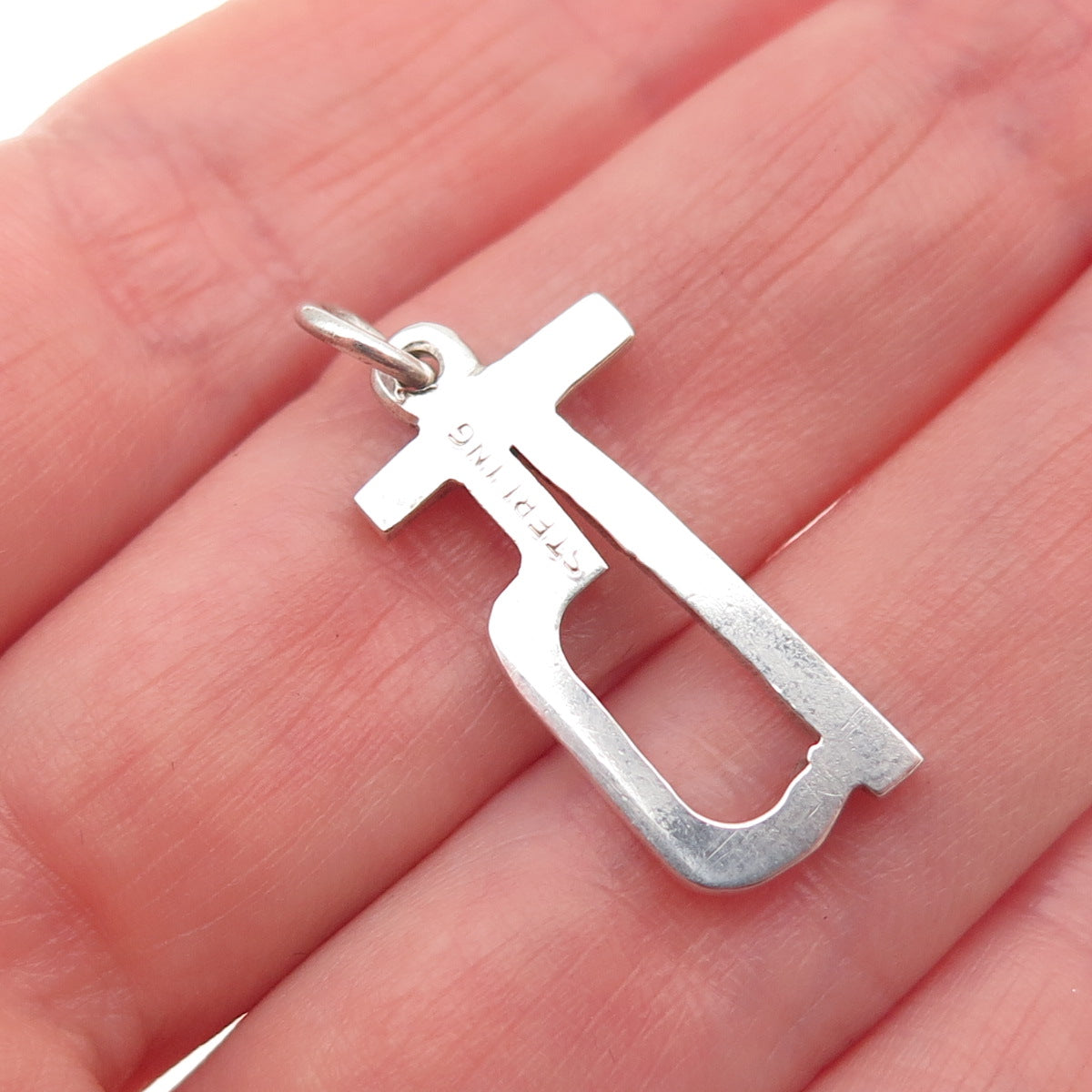 925 Sterling Silver Vintage Lucky Number 75 Charm Pendant