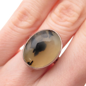 Old Pawn 925 Sterling Silver Vintage Southwestern Agate Tribal Ring Size 6