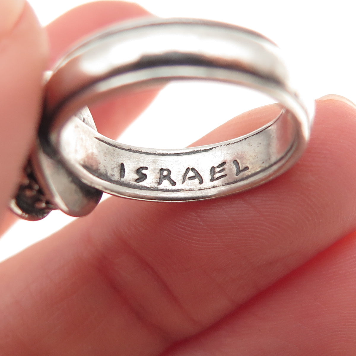 Didae 925 Sterling Silver Vintage Israel Real Pearl Oxidized Ring Size 7