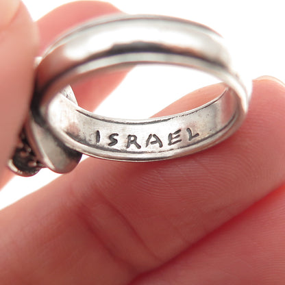 Didae 925 Sterling Silver Vintage Israel Real Pearl Oxidized Ring Size 7