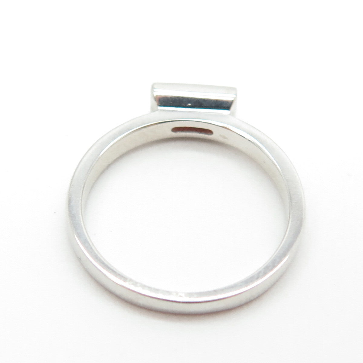 925 Sterling Silver Baguette-Cut Red C Z Ring Size 6.75