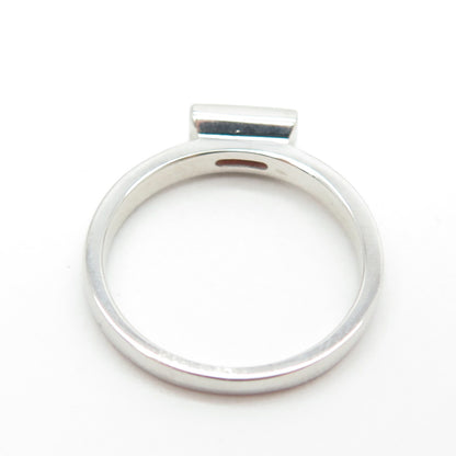 925 Sterling Silver Baguette-Cut Red C Z Ring Size 6.75