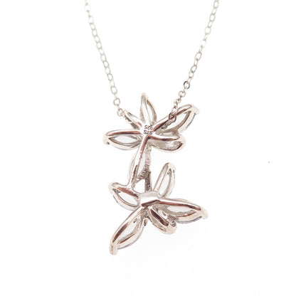 Chuck Clemency 925 Sterling Silver Real Tanzanite Butterfly Chain Necklace 20"