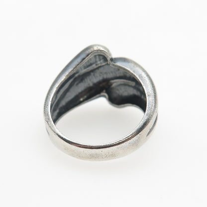 MWS Mark Washerman Samara Sterling Silver Vintage Modernist Oxidized Ring Size 7