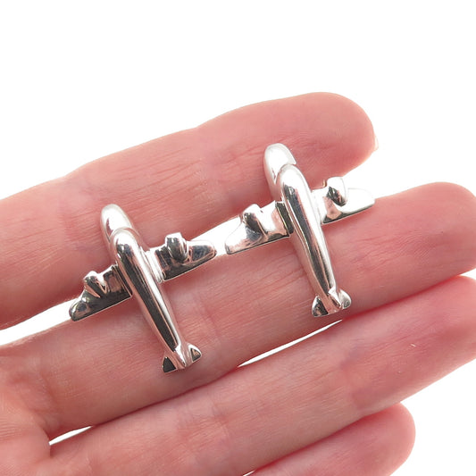 Thomas & Benno 925 Sterling Silver Vintage Airplane Cufflinks