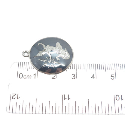 925 Sterling Silver Antique Siam Niello Hindu Goddess Charm Pendant