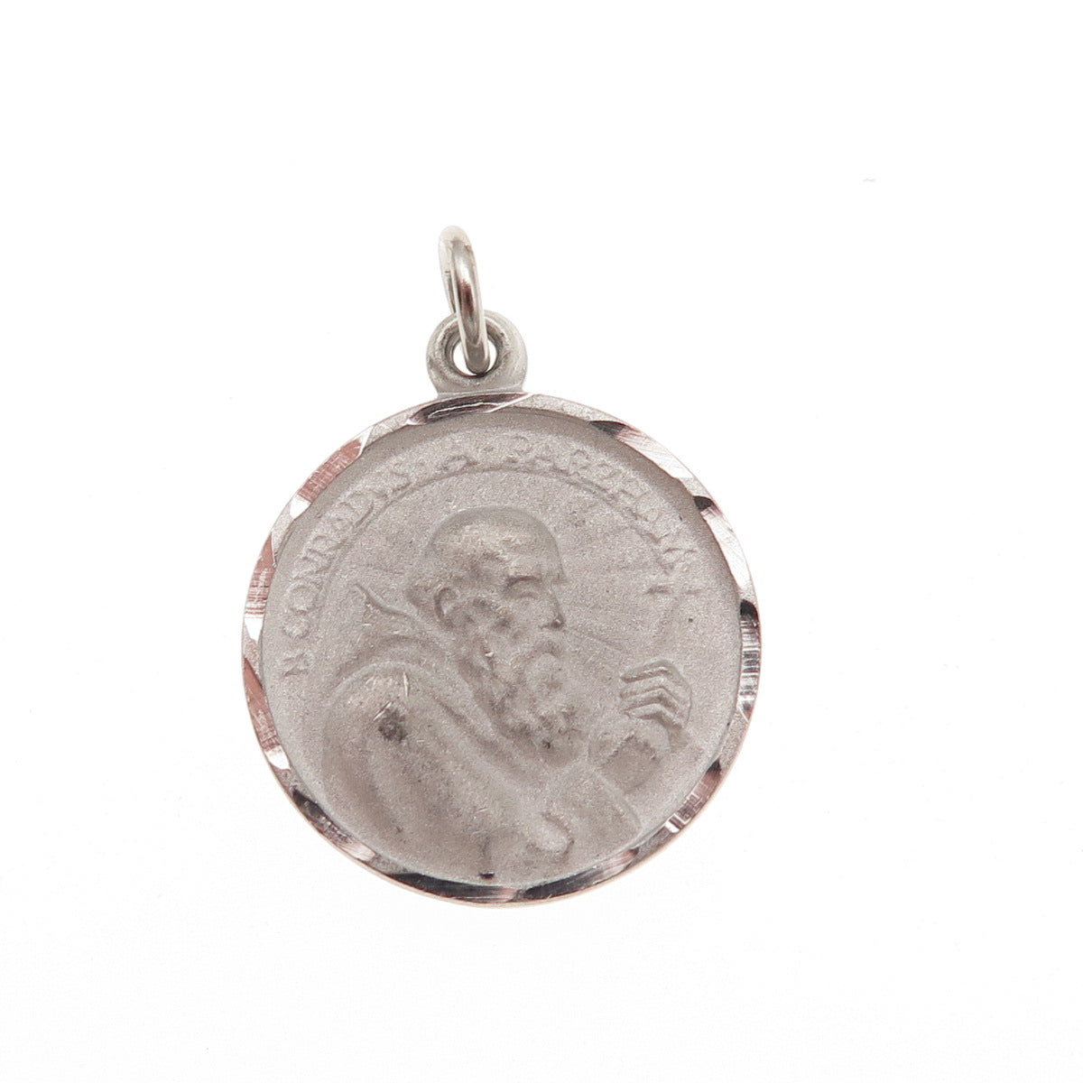 925 Sterling Silver Filled Vintage Saint John Eudes Mini Charm Pendant