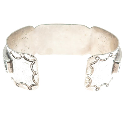 Old Pawn Sterling Vintage Multi-Turquoise Adjustable Watch Band Bracelet 6.5"