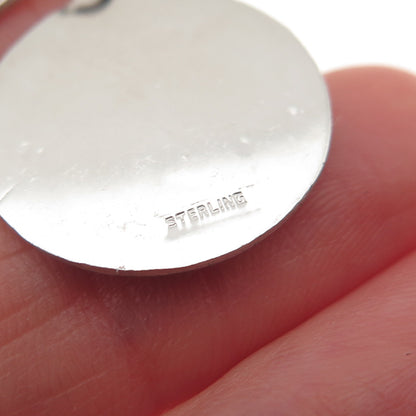 925 Sterling Silver Vintage Enamel Sweet 16 Round Tag Charm Pendant