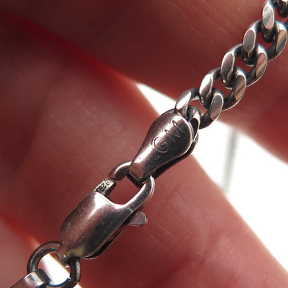 P. Lux 925 Sterling Silver Vintage Italy Cuban Chain Necklace 18"