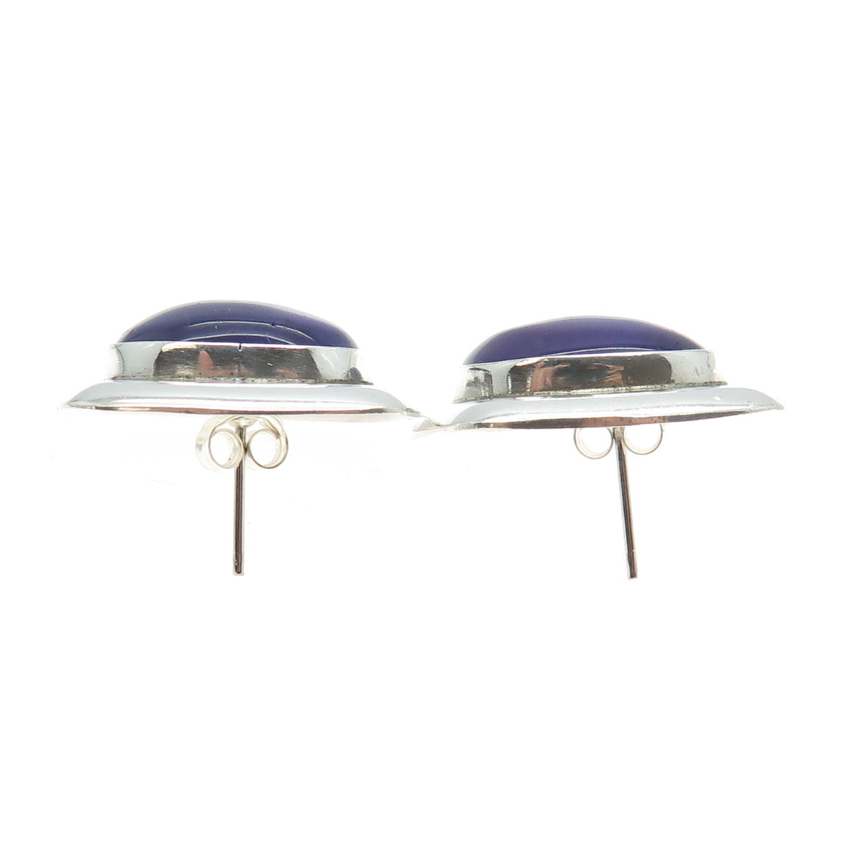 GFMW Great Falls Metal Works 925 Sterling Silver Vintage Real Amethyst Earrings