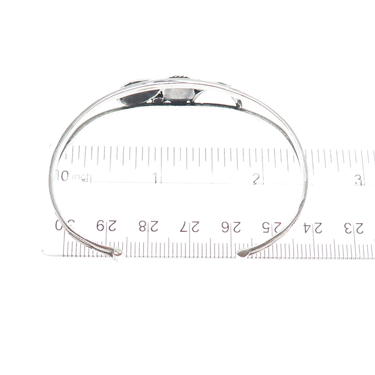 Old Pawn 925 Sterling Silver Vintage Turquoise Feather Adjustable Bracelet 6"