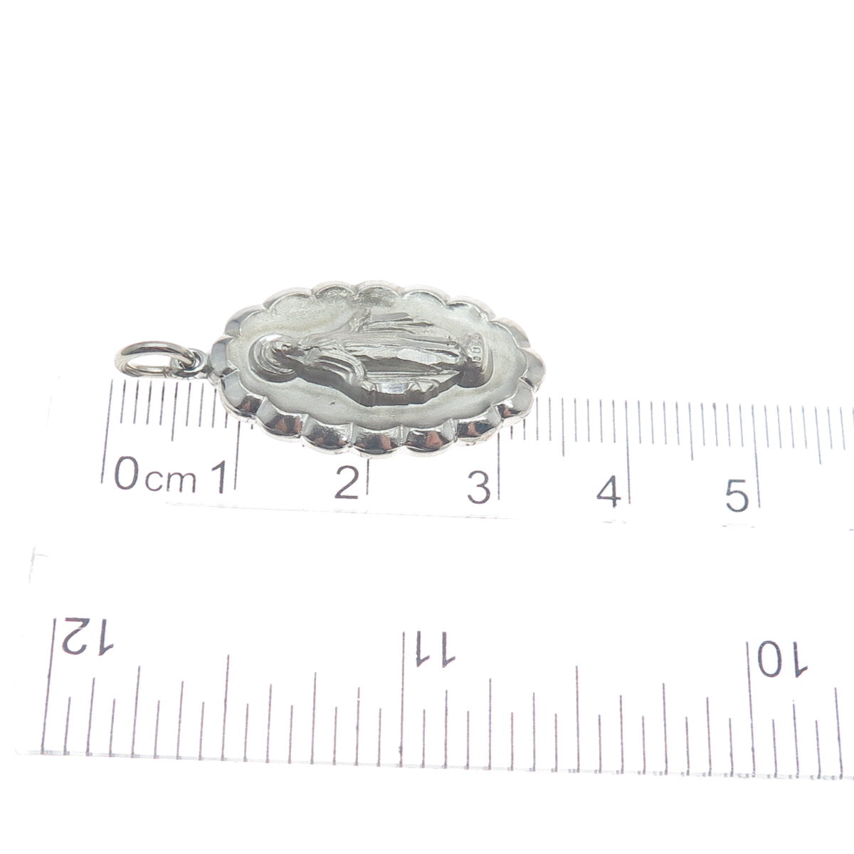 CHAPEL 925 Sterling Silver Filled Vintage St. Mary Miraculous Religious Pendant
