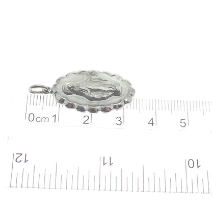 CHAPEL 925 Sterling Silver Filled Vintage St. Mary Miraculous Religious Pendant