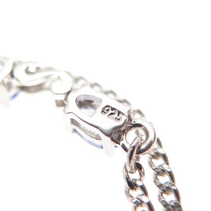 Chuck Clemency 925 Sterling Silver Real Tanzanite Cuban Chain Necklace 18"