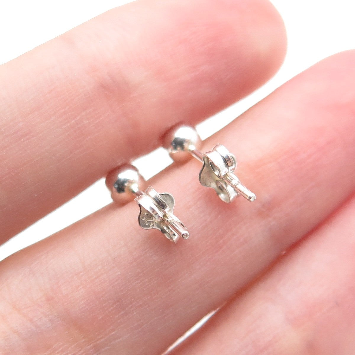 925 Sterling Silver Ball Bead Stud Earrings