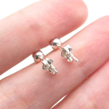 925 Sterling Silver Ball Bead Stud Earrings